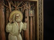 Икона резная Преподобный Серафим Саровский в молении на камне